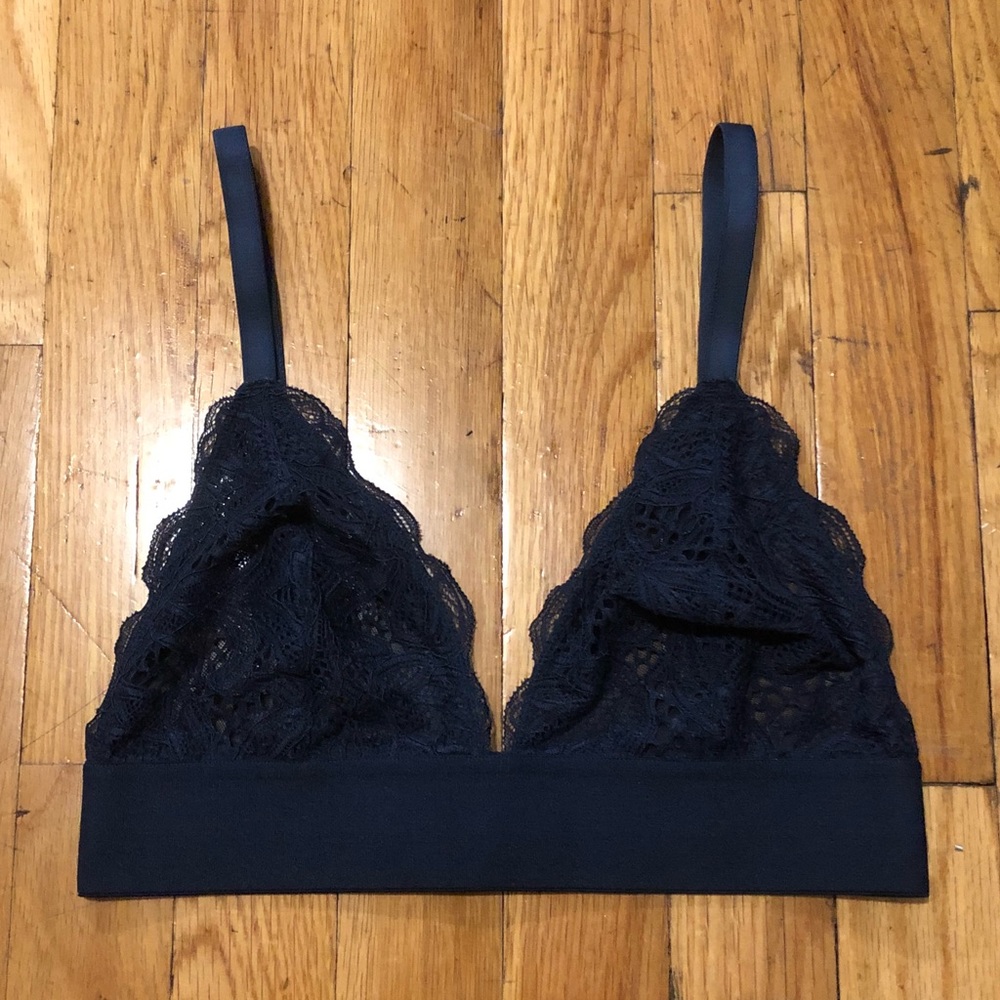 Long-Lined Lace Bralette Small